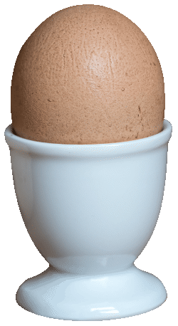 egg toy with legs that is sitting